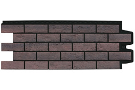 Фасадная панель Grand Line Состаренный кирпич, Design Plus кофе черный шов