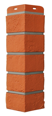 Угол для фасадных панелей Состаренный кирпич, Design (шов 7006) терракотовый