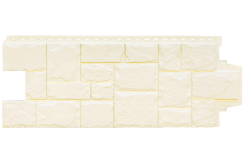 Фасадная панель Grand Line Крупный камень, Classic молочный