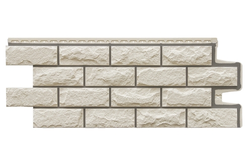 Фасадная панель Grand Line Колотый камень, Design (шов 7006) молочный