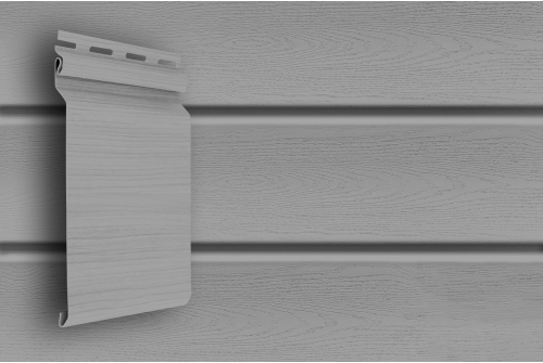 Виниловый сайдинг Grand Line Natural-брус, Classic Standart серый