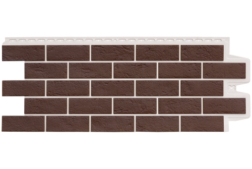 Фасадная панель Grand Line Состаренный кирпич, Design Plus каштан белый шов