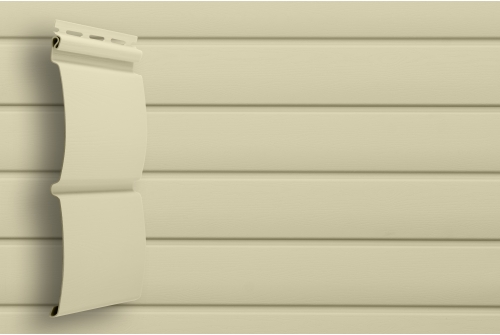 Виниловый сайдинг Grand Line Блок-хаус, Classic Standart слоновая кость