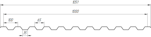 Профнастил НС21 1065/1010x0,3 мм, Полиэстер RAL 6005