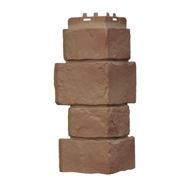 Угол для фасадных панелей Крупный камень, Design Plus миндаль