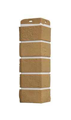 Угол для фасадных панелей Состаренный кирпич, Design Plus солома белый шов