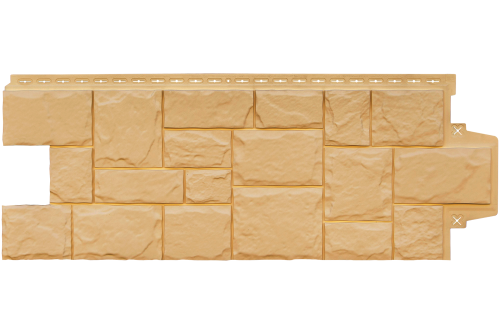 Фасадная панель Grand Line Крупный камень, Classic песочный