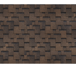 Однослойная черепица Технониколь SHINGLAS, коллекция Аккорд, Коричневый